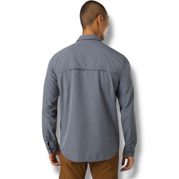 NWT prAna Lost Sol Long Sleeve Shirt Mens Size Extra Large XL - Nautical Heather - Picture 3 of 10